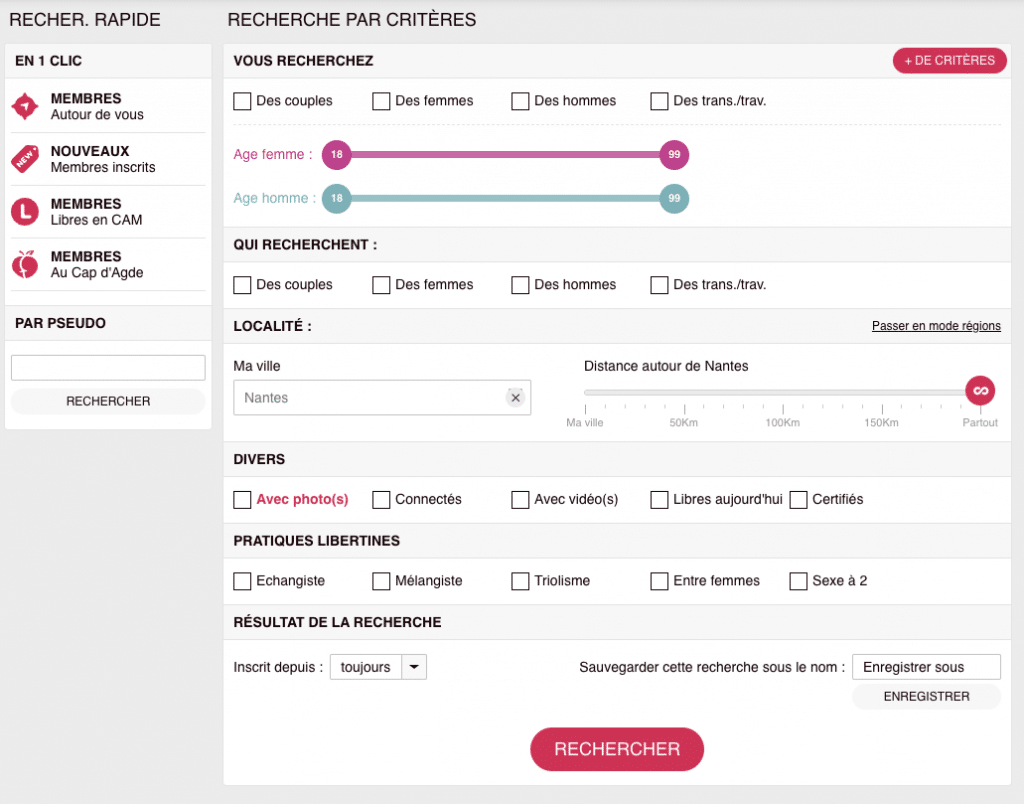 Fonctionnalité de recherche sur NousLib.com